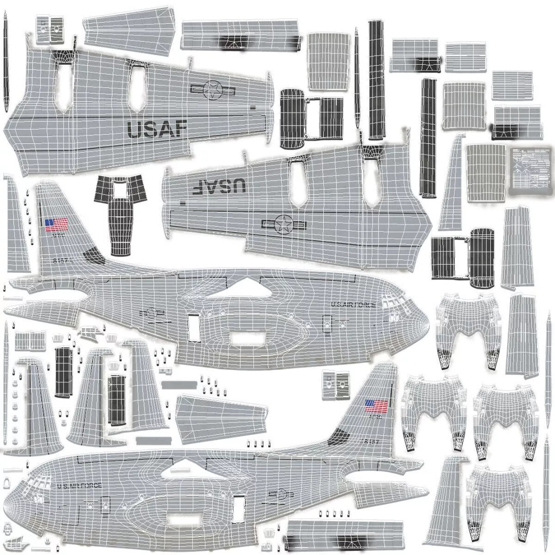 Lockheed C 130 Hercules 3D Model – Rigged Military Transport Aircraft - View 22