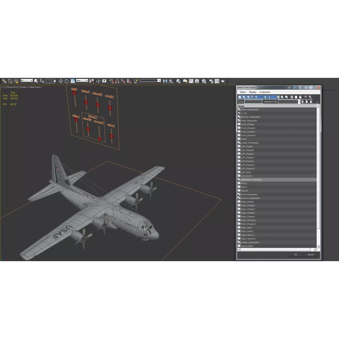Lockheed C 130 Hercules 3D Model – Rigged Military Transport Aircraft - View 24