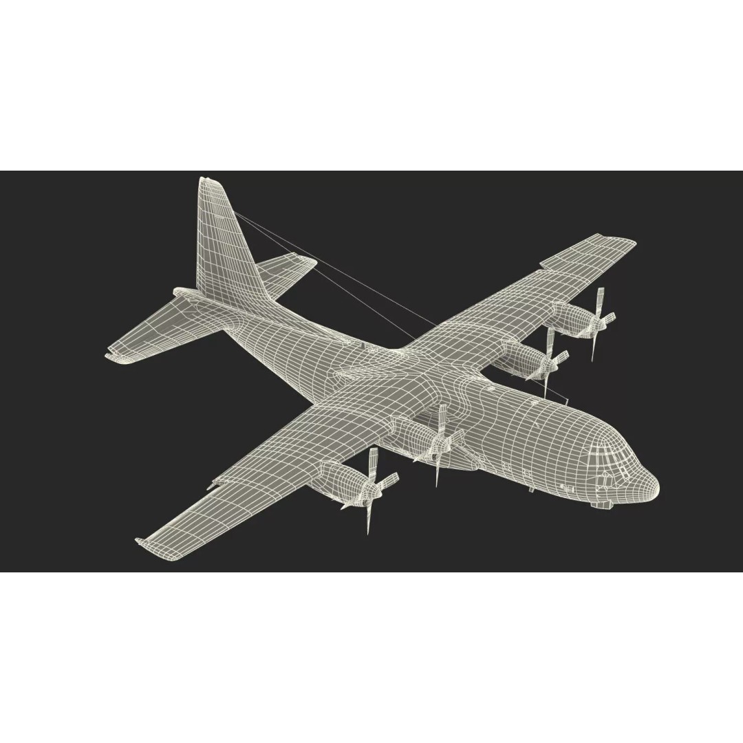 Lockheed C 130 Hercules 3D Model – Rigged Military Transport Aircraft - View 29