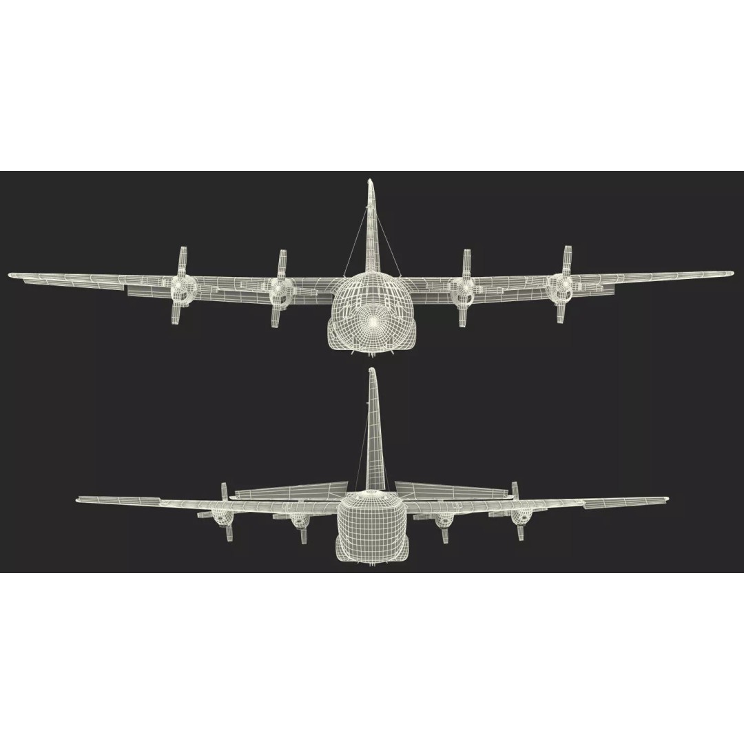 Lockheed C 130 Hercules 3D Model – Rigged Military Transport Aircraft - View 30
