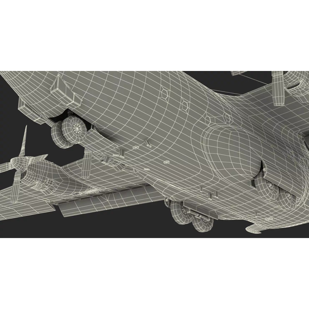 Lockheed C 130 Hercules 3D Model – Rigged Military Transport Aircraft - View 31