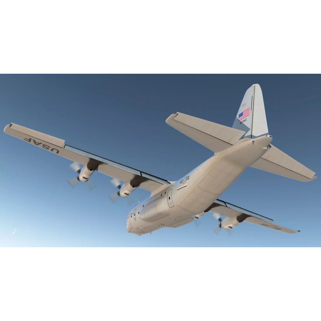 Lockheed C 130 Hercules 3D Model – Rigged Military Transport Aircraft - View 4