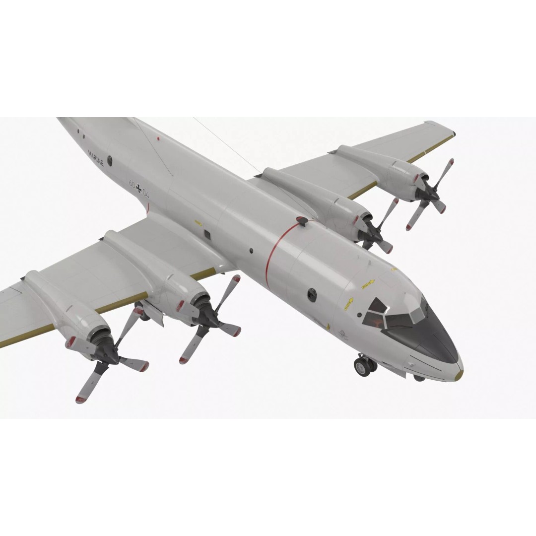 German Navy P3 Orion Patrol Aircraft 3D Model – High-Quality PBR Asset, FBX - View 11
