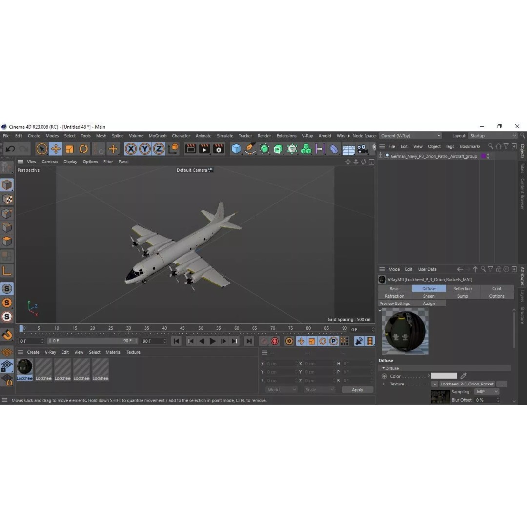 German Navy P3 Orion Patrol Aircraft 3D Model – High-Quality PBR Asset, FBX - View 26