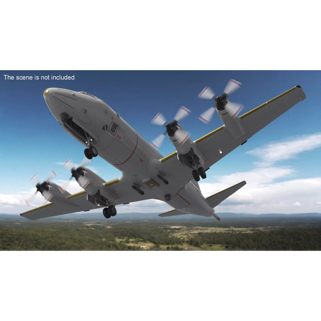 German Navy P3 Orion Patrol Aircraft 3D Model – High-Quality PBR Asset, FBX - View 4