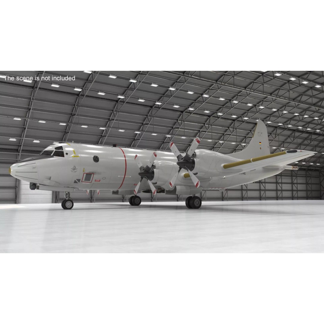 German Navy P3 Orion Patrol Aircraft 3D Model – High-Quality PBR Asset, FBX - View 5