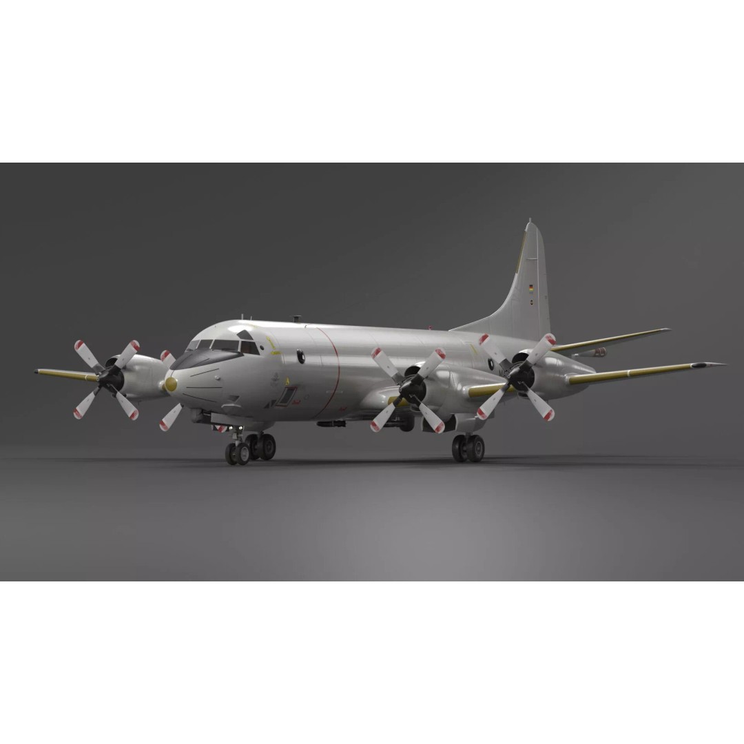 German Navy P3 Orion Patrol Aircraft 3D Model – High-Quality PBR Asset, FBX - View 7