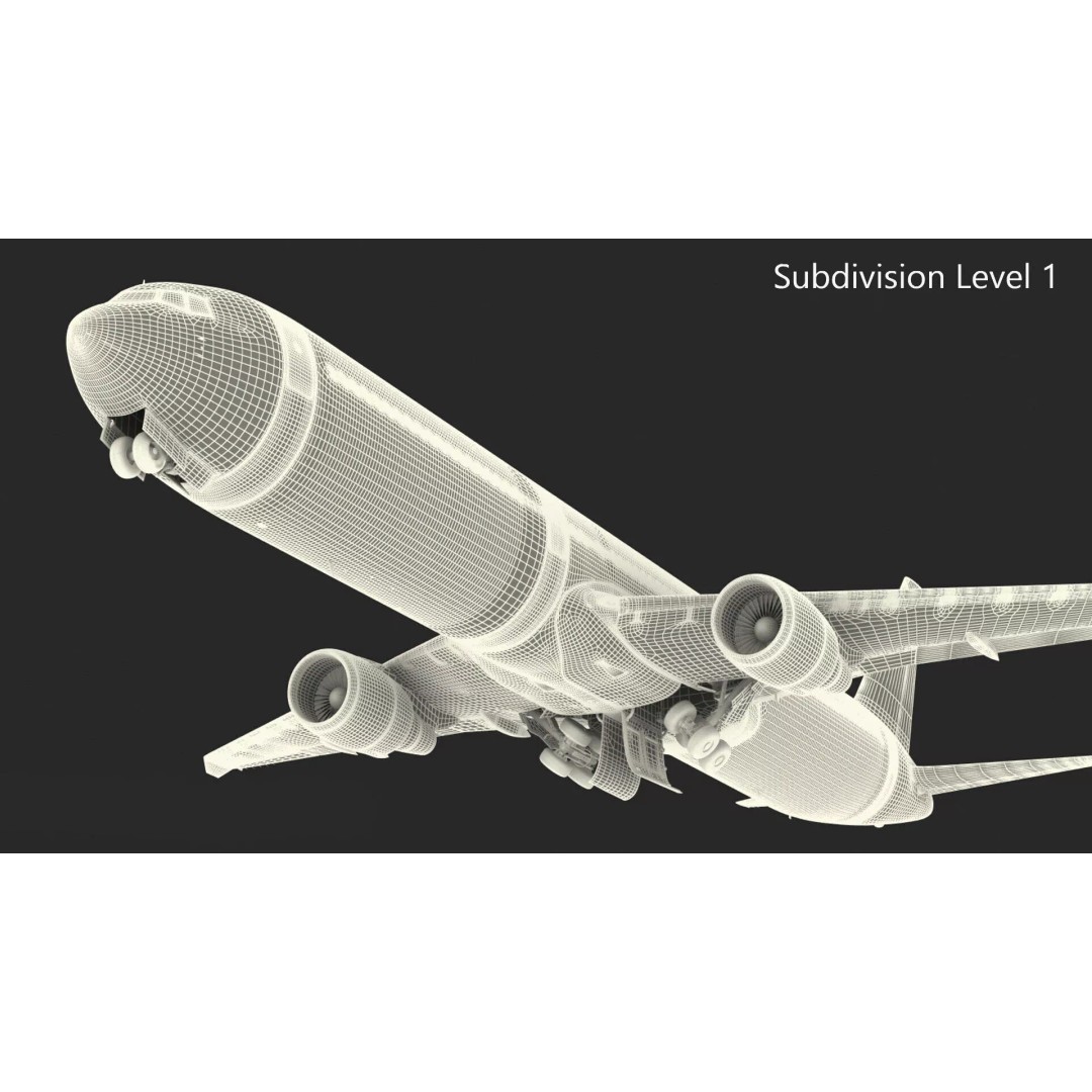 Boeing 767 400 3D Model – Rigged Aircraft Cabin Design, FBX - View 30
