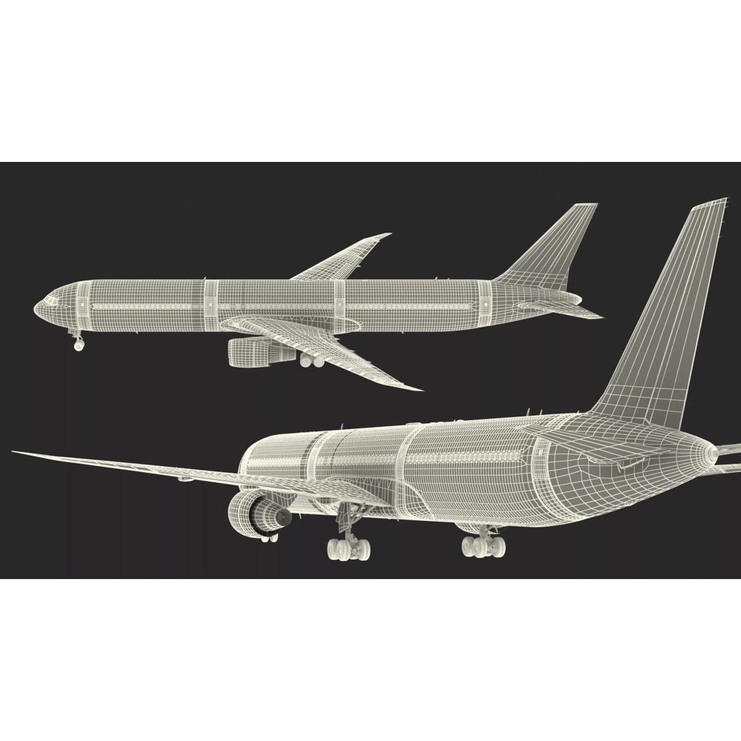 Boeing 767 400 3D Model – Rigged Aircraft Cabin Design, FBX - View 36
