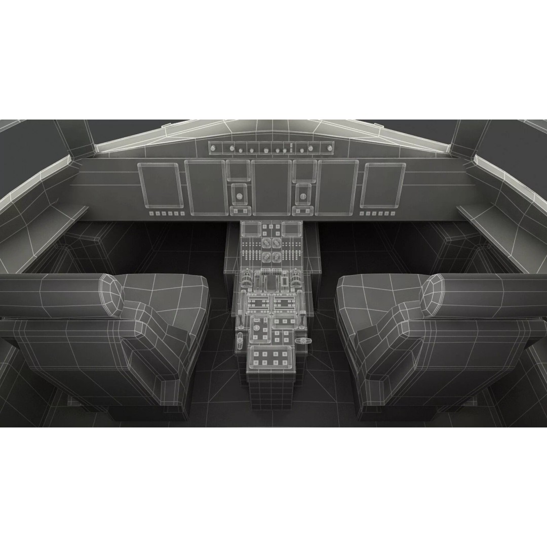 Boeing 767 400 3D Model – Rigged Aircraft Cabin Design, FBX - View 42