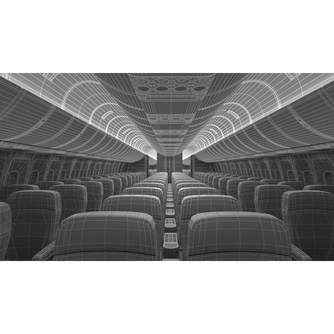 Boeing 767 400 3D Model – Rigged Aircraft Cabin Design, FBX - View 43