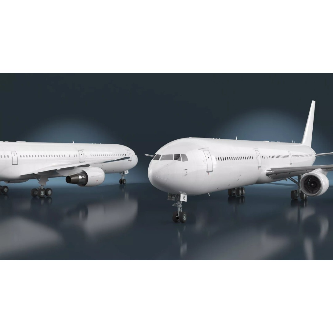 Boeing 767 400 3D Model – Rigged Aircraft Cabin Design, FBX - View 6