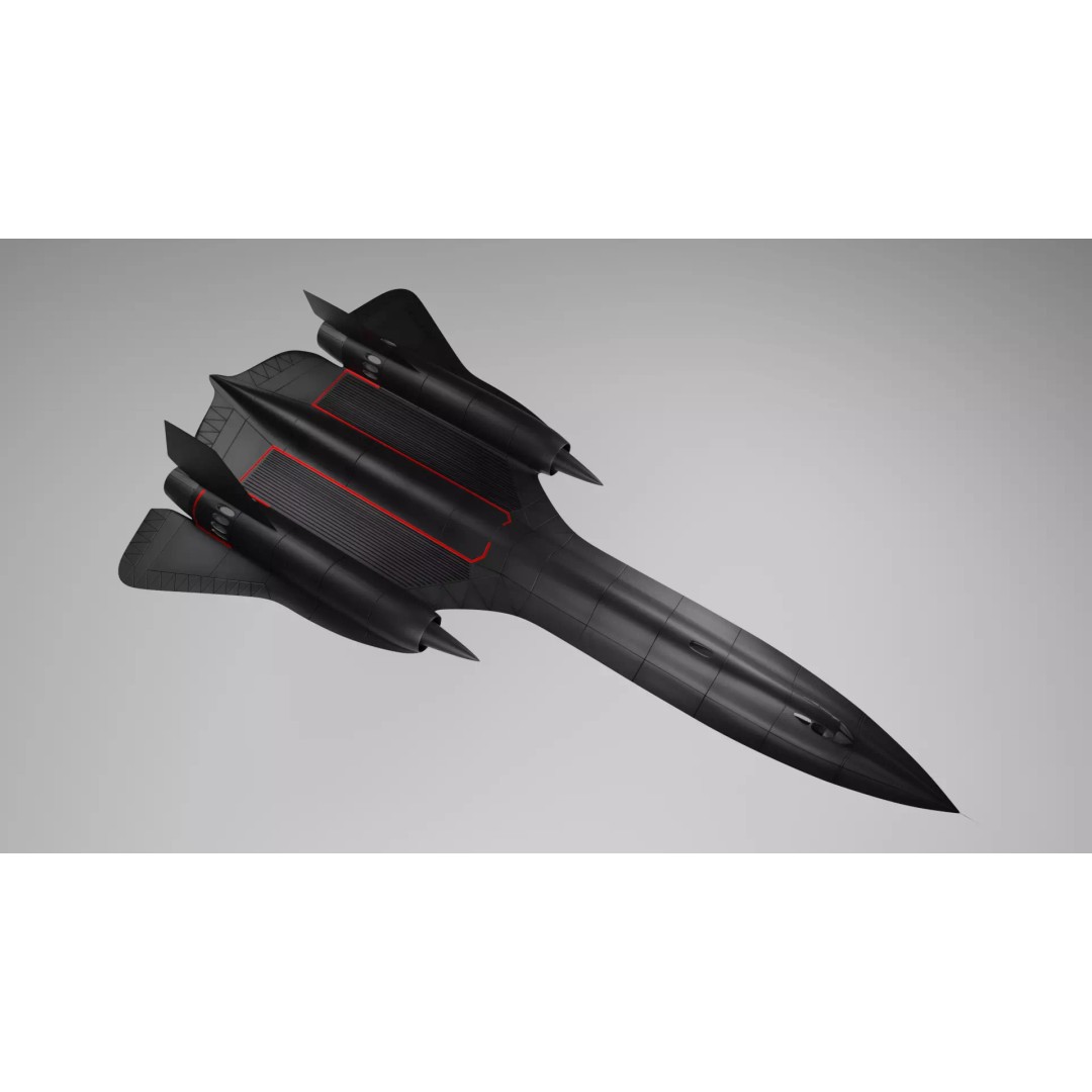 SR-71X Fighter Jet 3D Model – Low Poly Rigged Asset for Animation - View 2