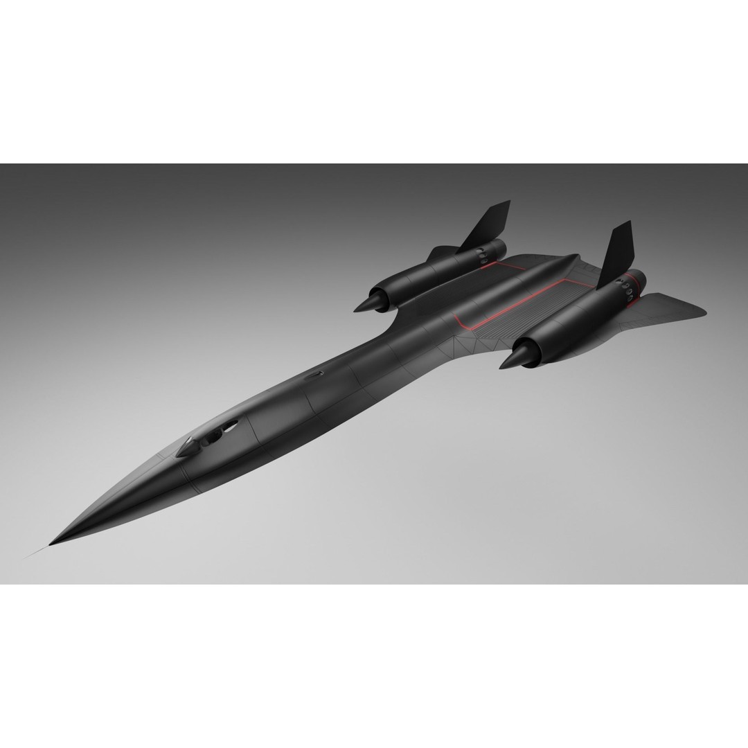 SR-71X Fighter Jet 3D Model – Low Poly Rigged Asset for Animation - View 3