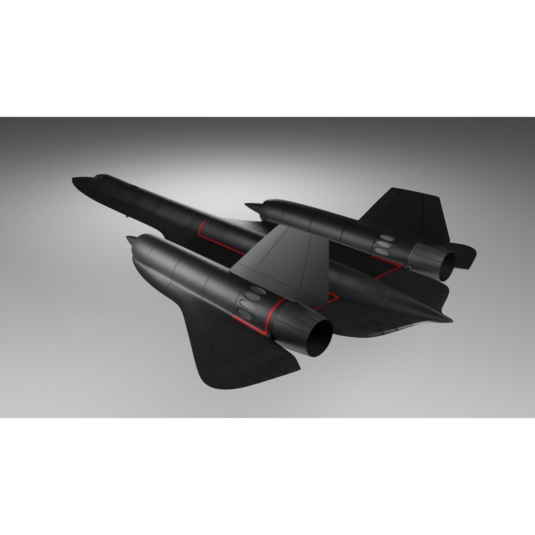 SR-71X Fighter Jet 3D Model – Low Poly Rigged Asset for Animation - View 5