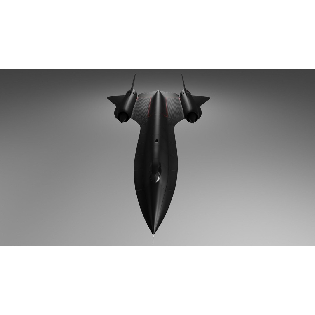 SR-71X Fighter Jet 3D Model – Low Poly Rigged Asset for Animation - View 6