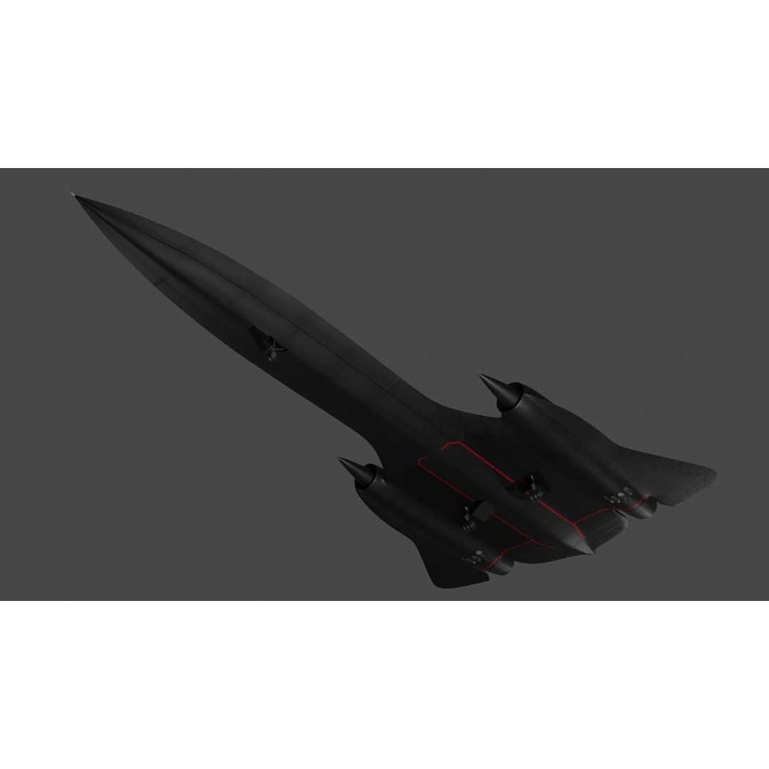 SR-71X Fighter Jet 3D Model – Low Poly Rigged Asset for Animation - View 7