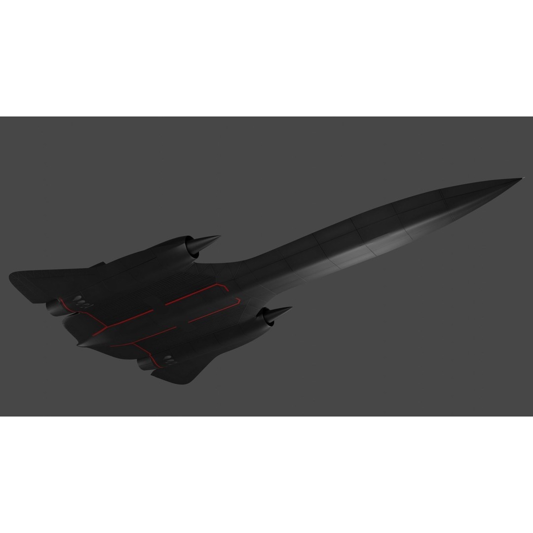 SR-71X Fighter Jet 3D Model – Low Poly Rigged Asset for Animation - View 8