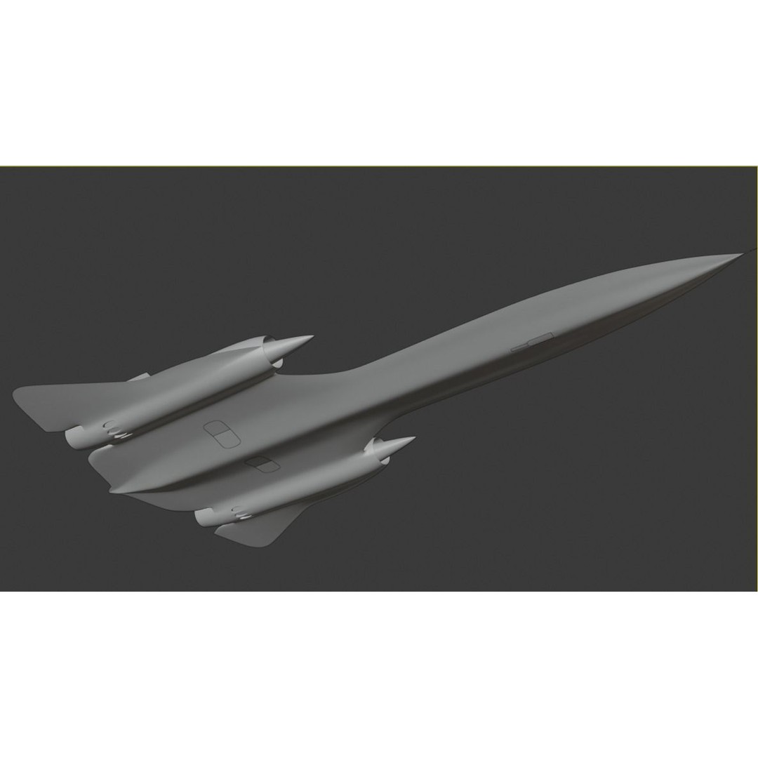SR-71X Fighter Jet 3D Model – Low Poly Rigged Asset for Animation - View 9