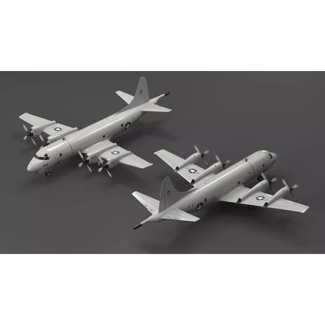 US Navy P3 Orion 3D Model – Rigged Maritime Patrol Aircraft, FBX & OBJ - View 10