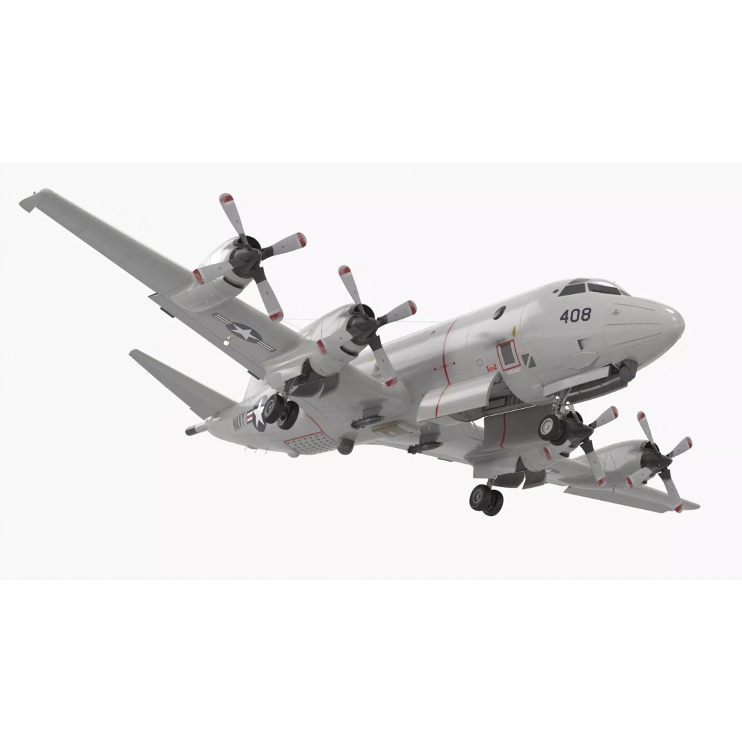US Navy P3 Orion 3D Model – Rigged Maritime Patrol Aircraft, FBX & OBJ - View 11