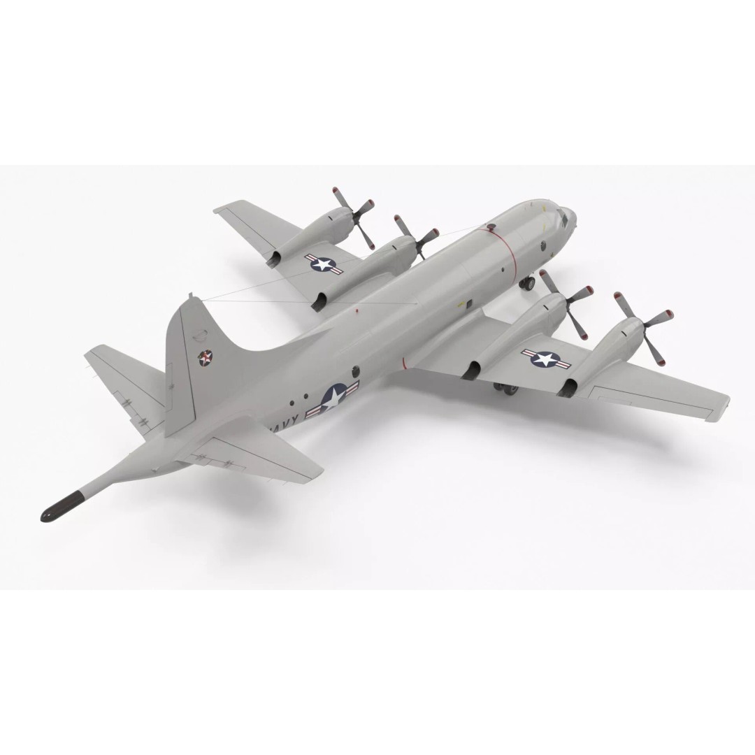 US Navy P3 Orion 3D Model – Rigged Maritime Patrol Aircraft, FBX & OBJ - View 12