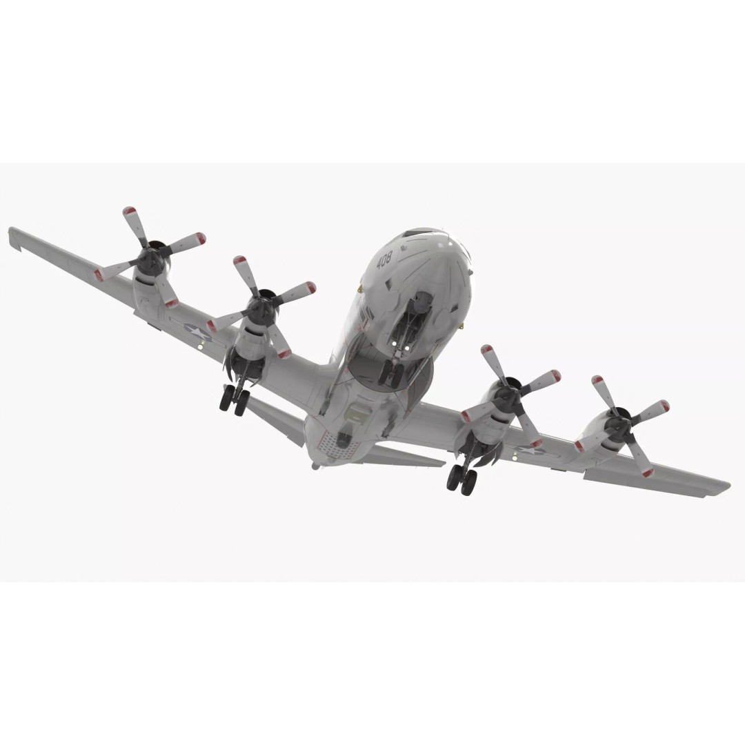 US Navy P3 Orion 3D Model – Rigged Maritime Patrol Aircraft, FBX & OBJ - View 13