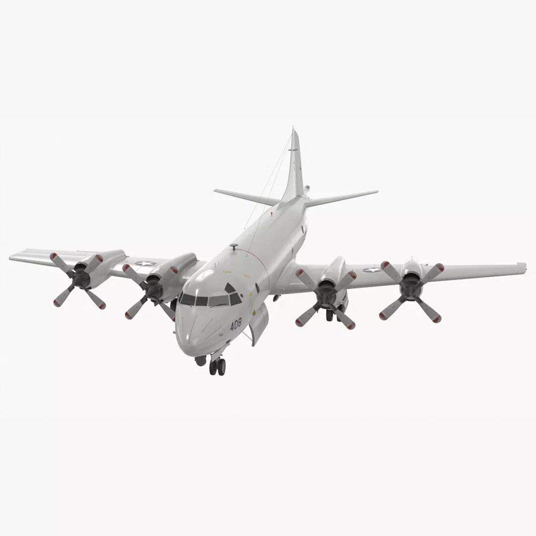 US Navy P3 Orion 3D Model – Rigged Maritime Patrol Aircraft, FBX & OBJ - View 14