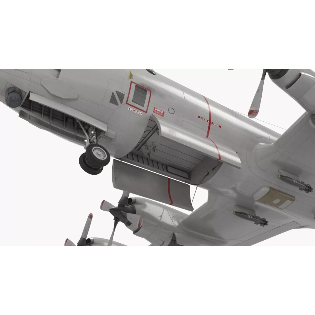 US Navy P3 Orion 3D Model – Rigged Maritime Patrol Aircraft, FBX & OBJ - View 15