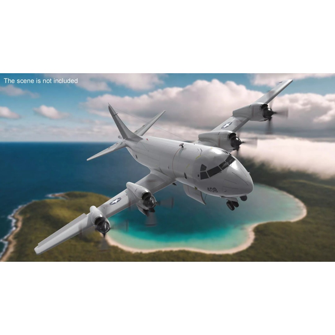 US Navy P3 Orion 3D Model – Rigged Maritime Patrol Aircraft, FBX & OBJ - View 4