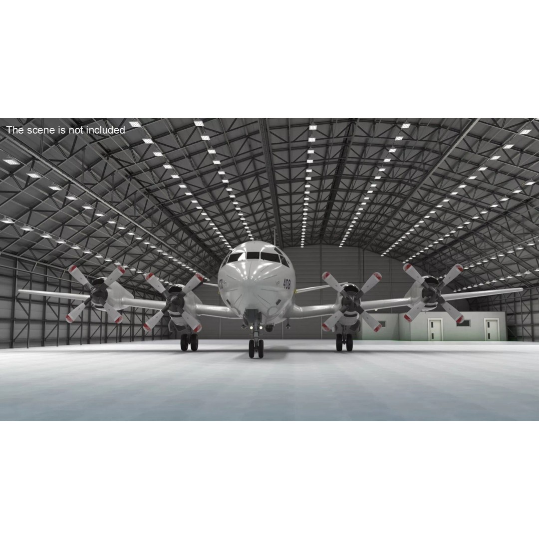 US Navy P3 Orion 3D Model – Rigged Maritime Patrol Aircraft, FBX & OBJ - View 7