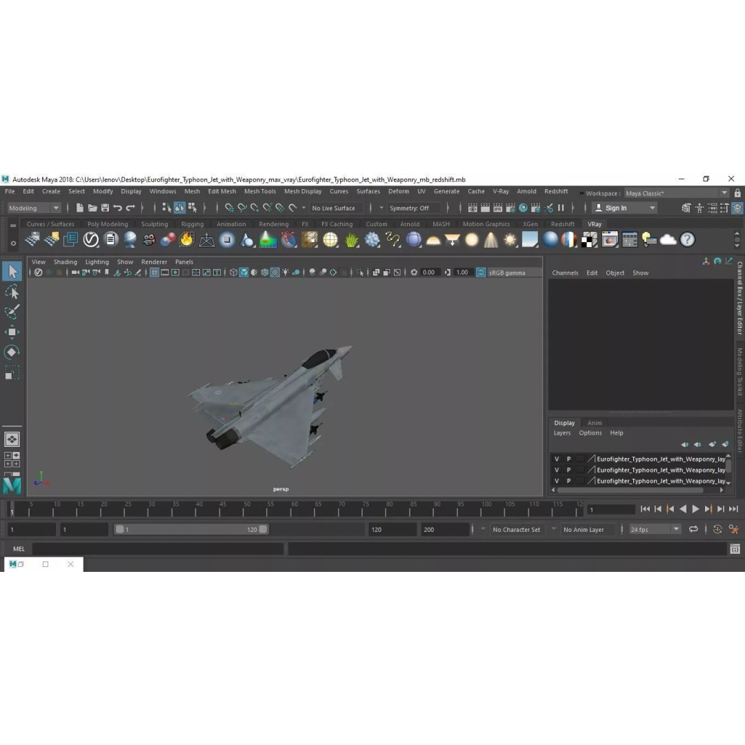 Eurofighter Typhoon Jet 3D Model – High Poly Military Aircraft, FBX