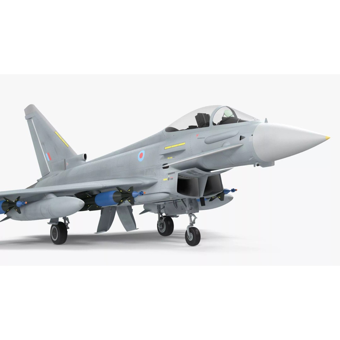 Eurofighter Typhoon Jet 3D Model – High Poly Military Aircraft, FBX - View 10