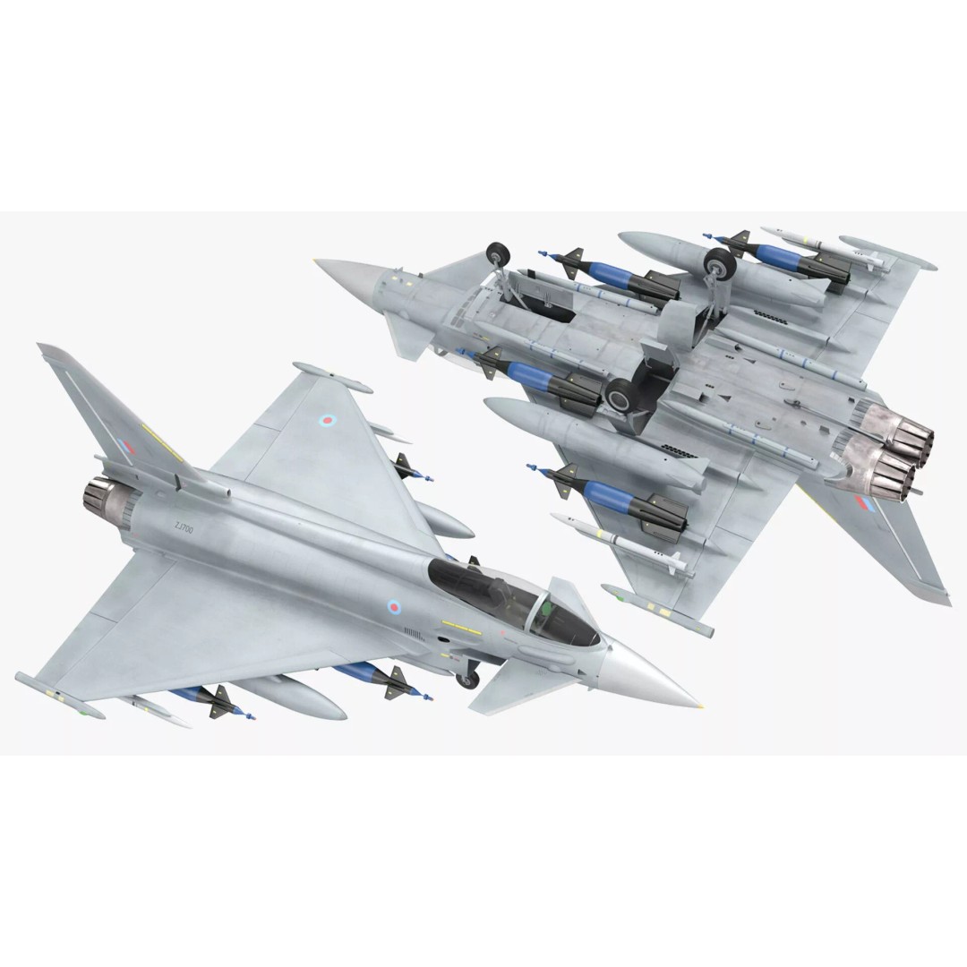 Eurofighter Typhoon Jet 3D Model – High Poly Military Aircraft, FBX - View 11