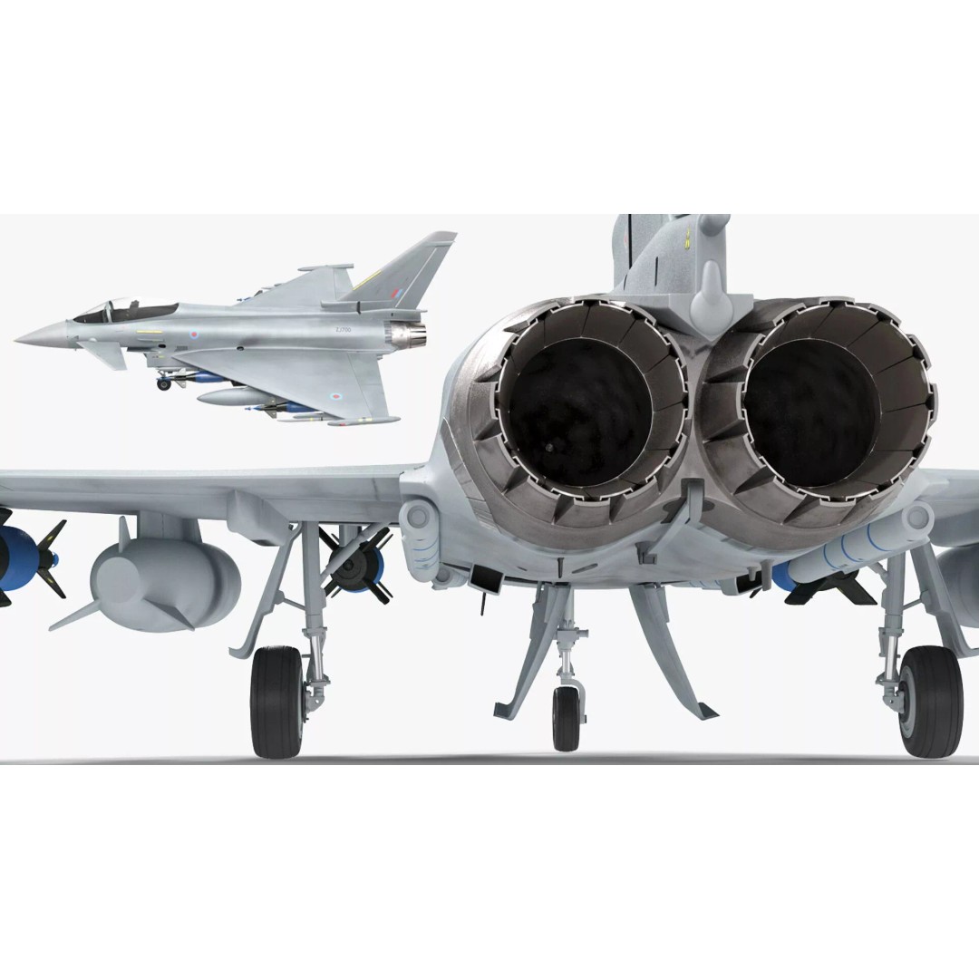 Eurofighter Typhoon Jet 3D Model – High Poly Military Aircraft, FBX - View 12
