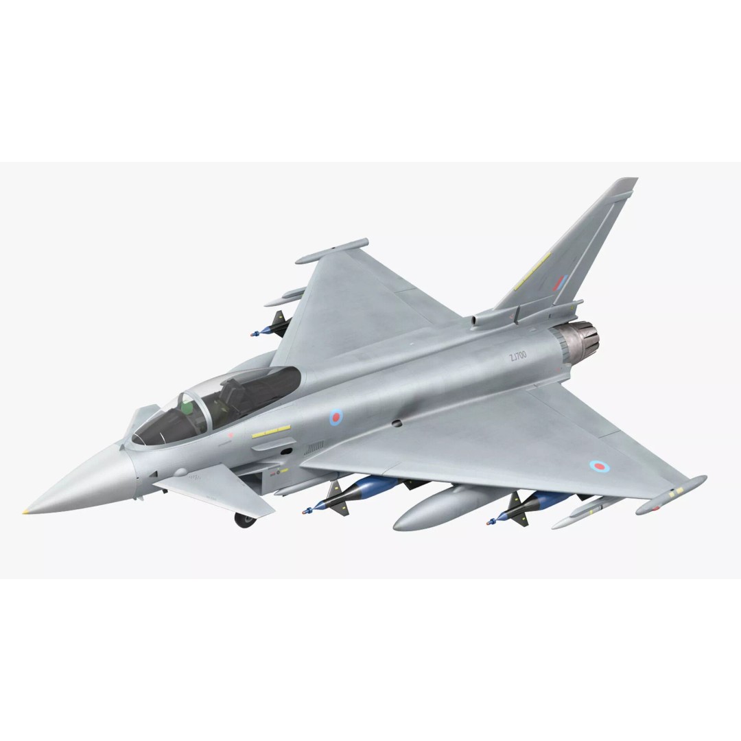 Eurofighter Typhoon Jet 3D Model – High Poly Military Aircraft, FBX - View 13