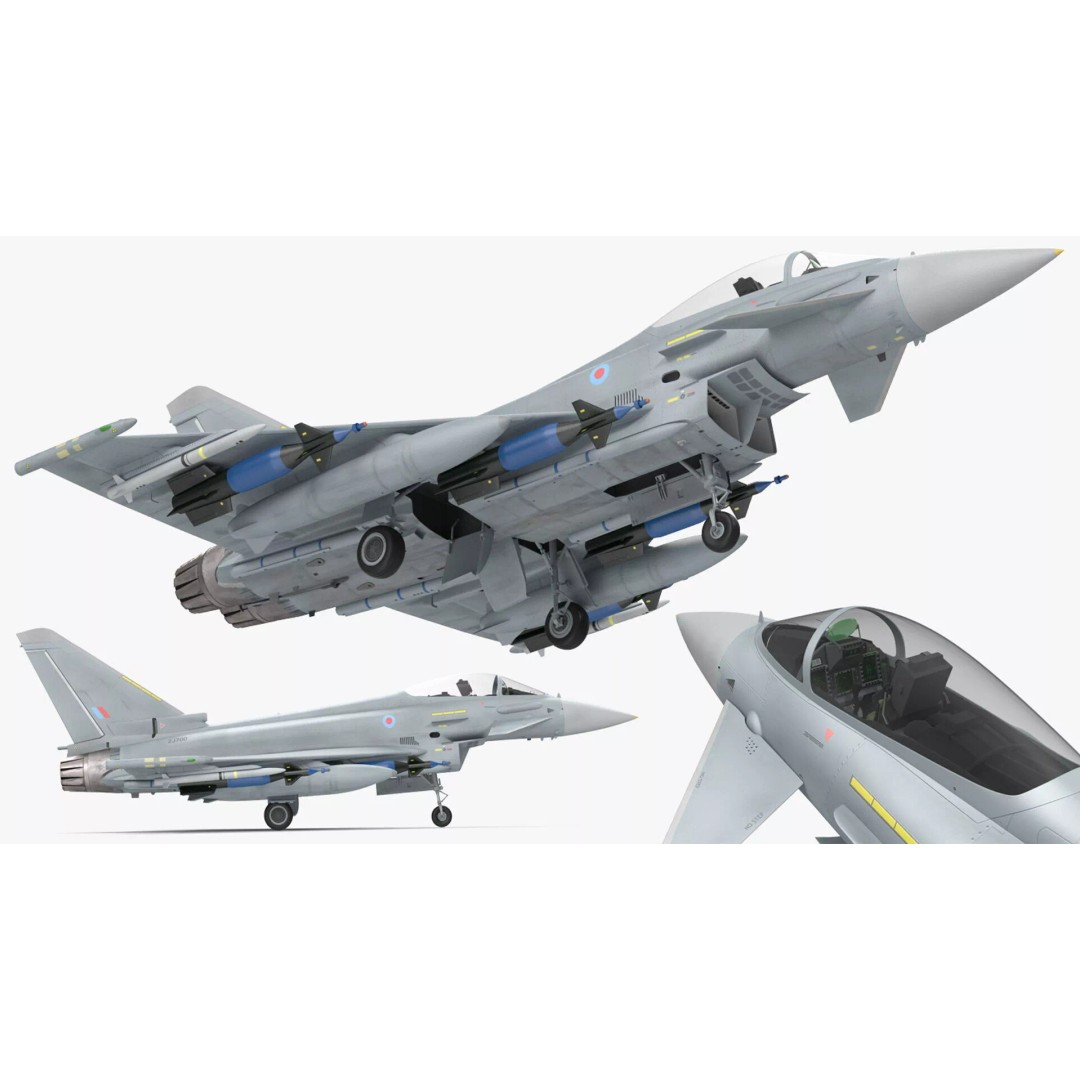 Eurofighter Typhoon Jet 3D Model – High Poly Military Aircraft, FBX - View 14