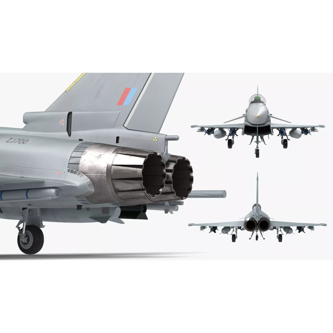 Eurofighter Typhoon Jet 3D Model – High Poly Military Aircraft, FBX - View 16