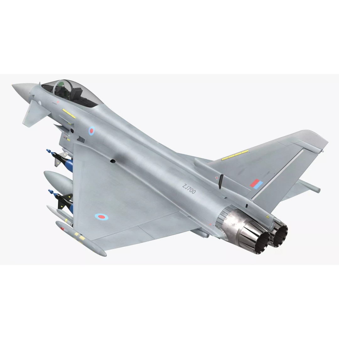 Eurofighter Typhoon Jet 3D Model – High Poly Military Aircraft, FBX - View 2