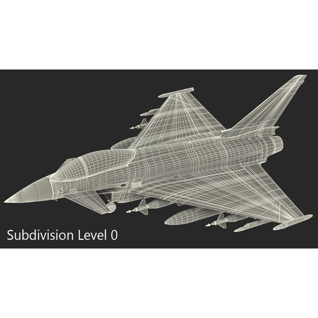 Eurofighter Typhoon Jet 3D Model – High Poly Military Aircraft, FBX - View 21
