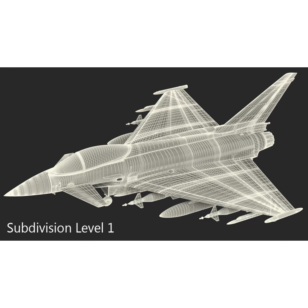 Eurofighter Typhoon Jet 3D Model – High Poly Military Aircraft, FBX - View 22