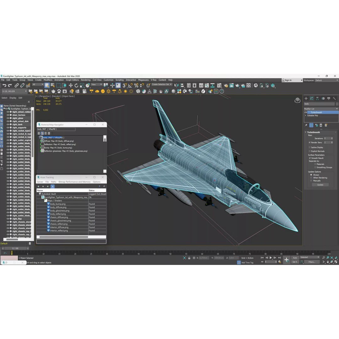 Eurofighter Typhoon Jet 3D Model – High Poly Military Aircraft, FBX - View 25