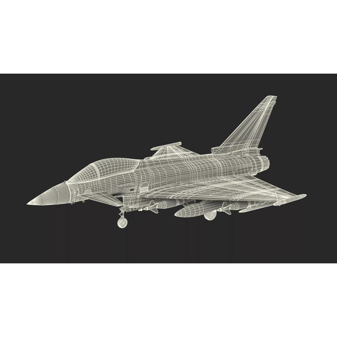 Eurofighter Typhoon Jet 3D Model – High Poly Military Aircraft, FBX - View 26