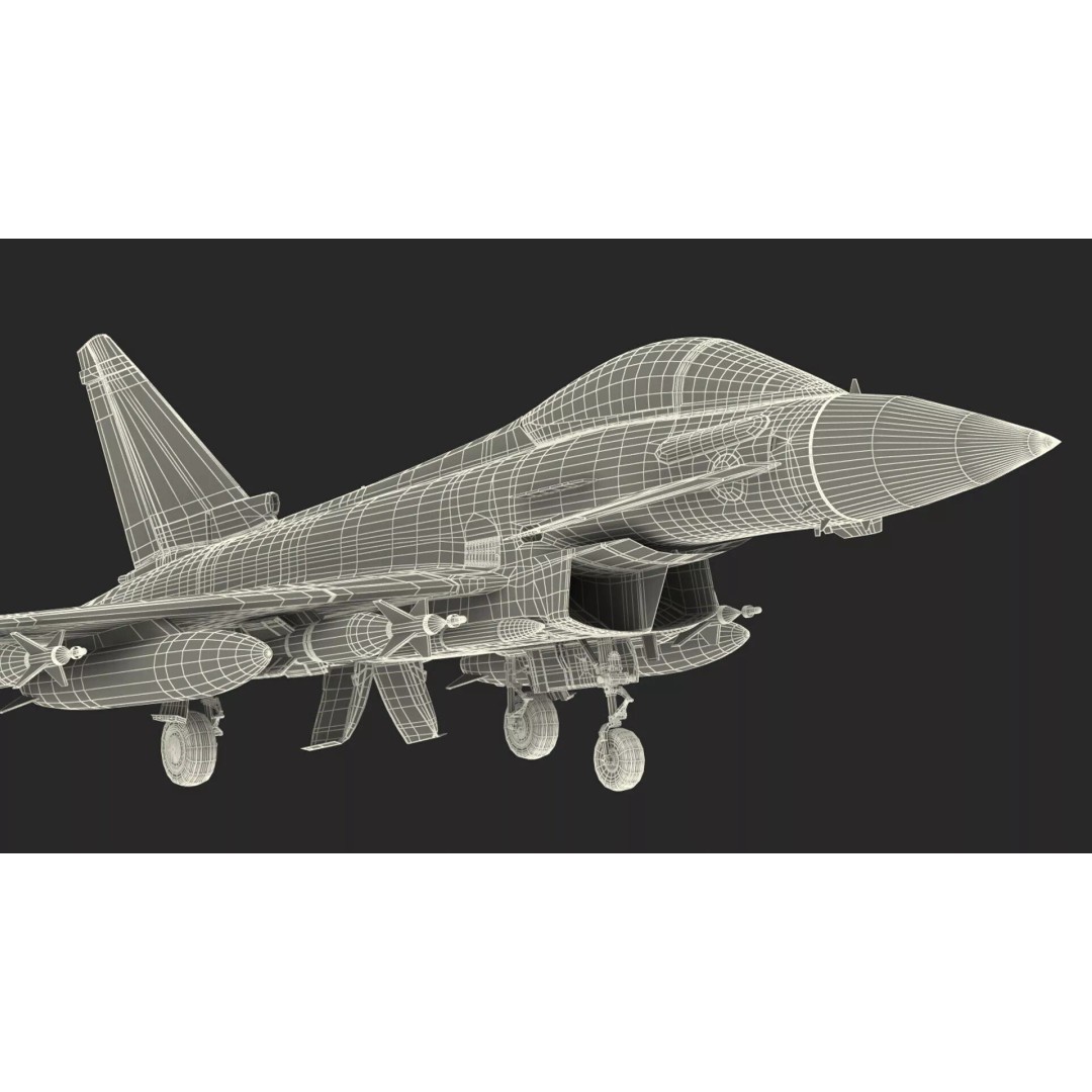 Eurofighter Typhoon Jet 3D Model – High Poly Military Aircraft, FBX - View 27