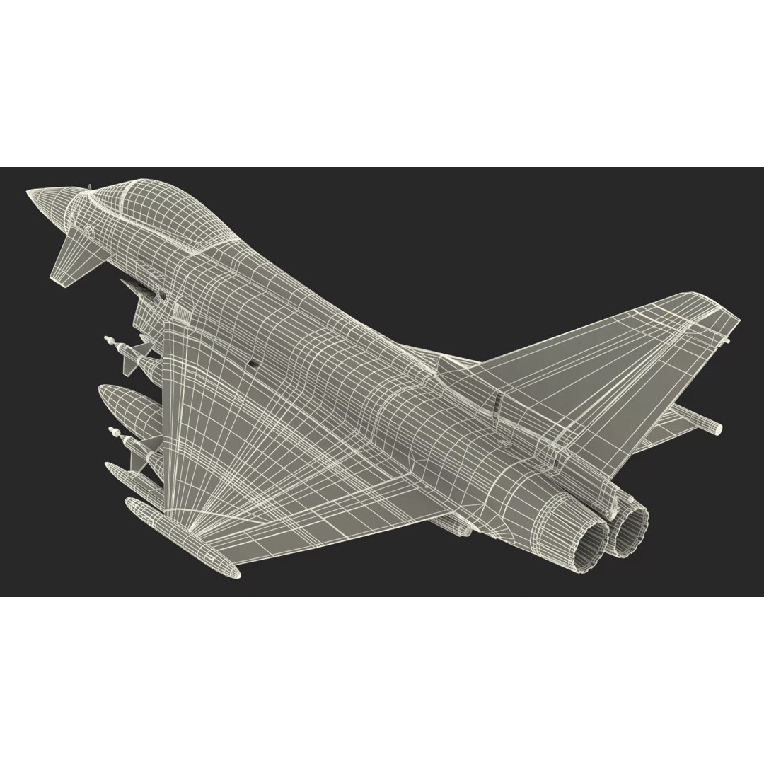 Eurofighter Typhoon Jet 3D Model – High Poly Military Aircraft, FBX - View 28