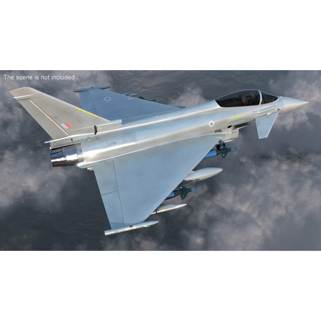 Eurofighter Typhoon Jet 3D Model – High Poly Military Aircraft, FBX - View 3