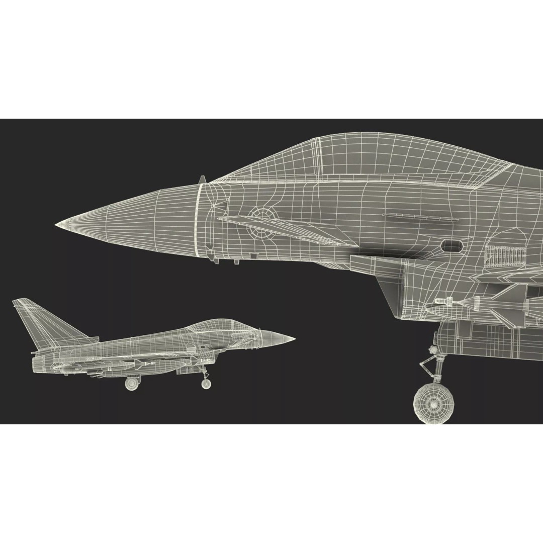 Eurofighter Typhoon Jet 3D Model – High Poly Military Aircraft, FBX - View 30