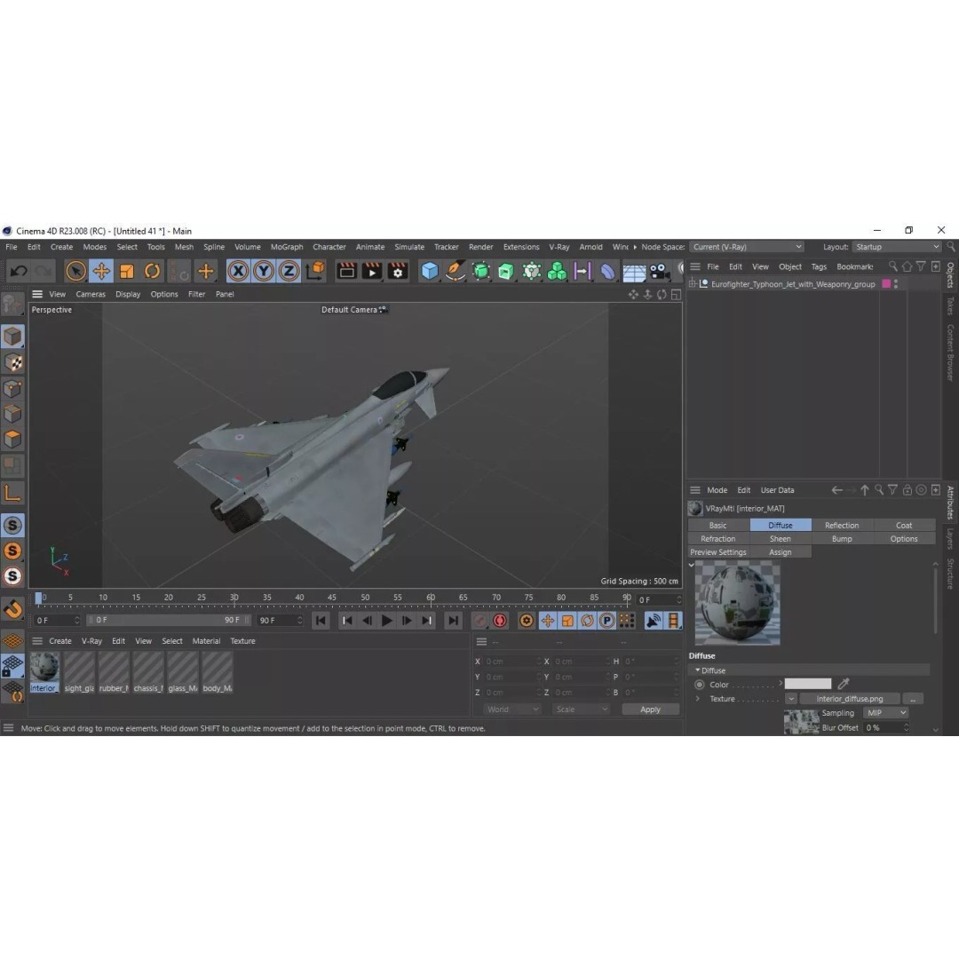 Eurofighter Typhoon Jet 3D Model – High Poly Military Aircraft, FBX - View 35
