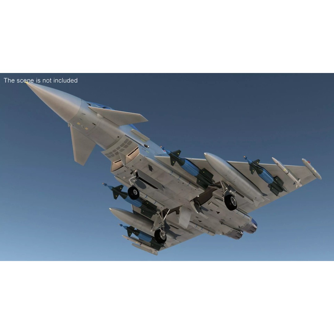 Eurofighter Typhoon Jet 3D Model – High Poly Military Aircraft, FBX - View 4