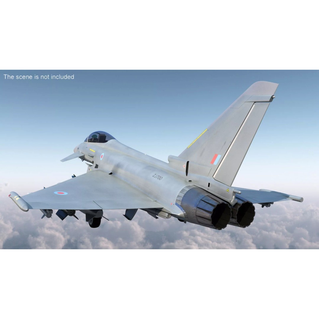 Eurofighter Typhoon Jet 3D Model – High Poly Military Aircraft, FBX - View 5